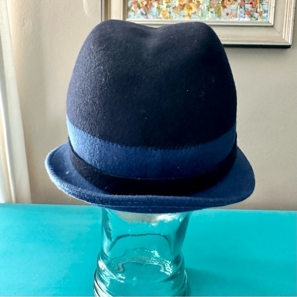 Anthropologie Amati Accesori Navy and Blue Wool Felt Fedora Hat main image 4